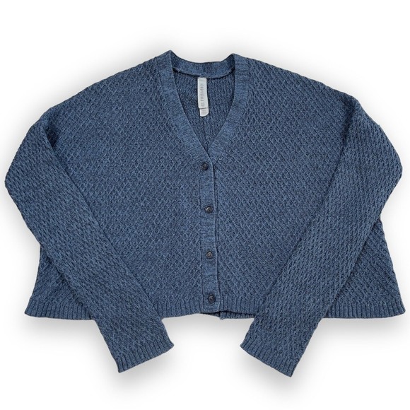 Aeropostale Womens Long Sleeve Boxy Knit Cardigan Sweater Size XS Blue - Picture 2 of 9